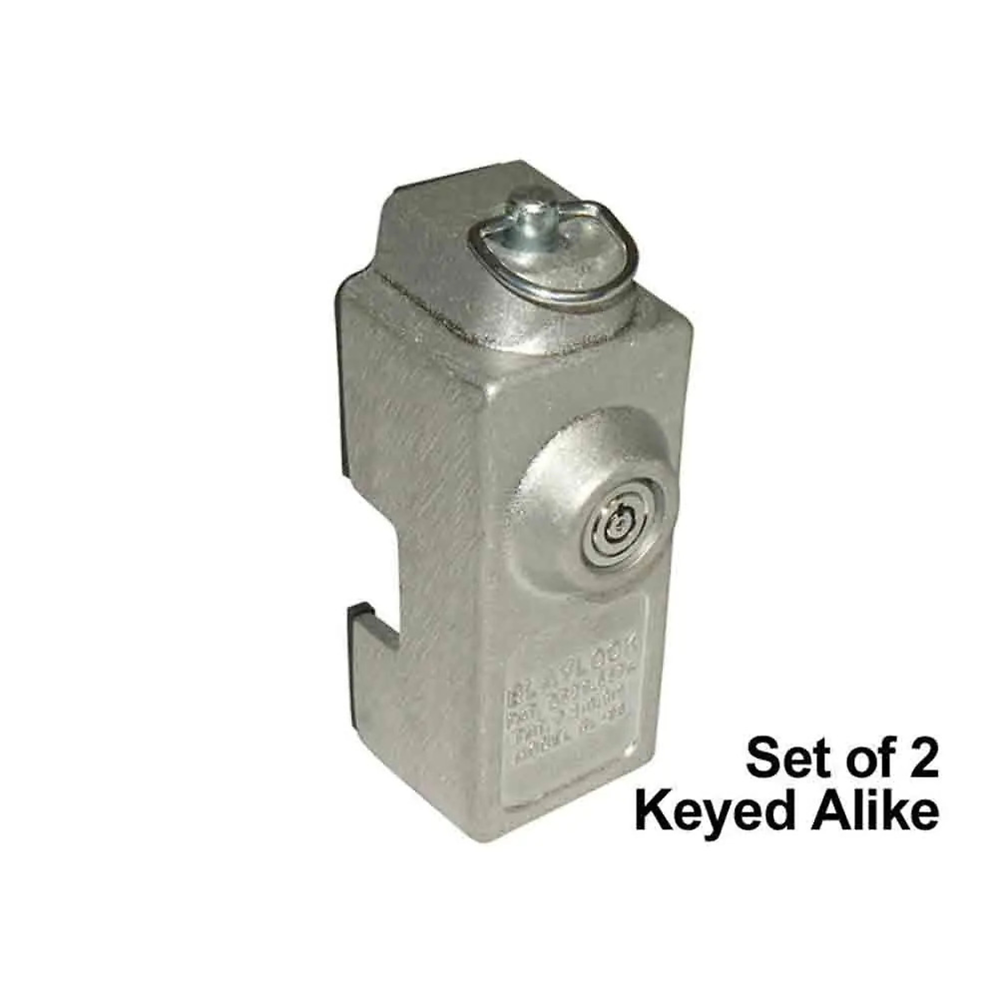 Blaylock Trailer Door Shackle Lock — 2-Pack, Keyed Alike, 2-1/4in. Deep x 2-5/8in. Wide x 6-5/8in. Tall, Aluminum, Model# DL-80-KA2